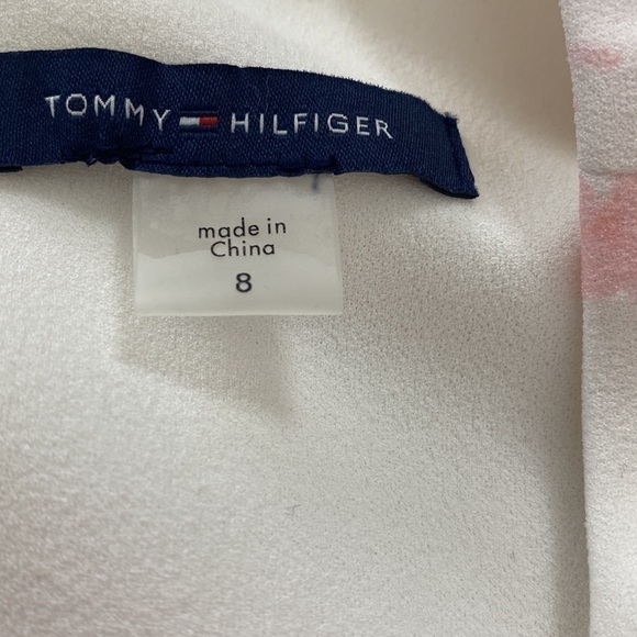 TOMMY HILFIGER Ivory White Pink Floral Sheath Dress Size 8 Cocktail Wedding Work - Picture 7 of 7